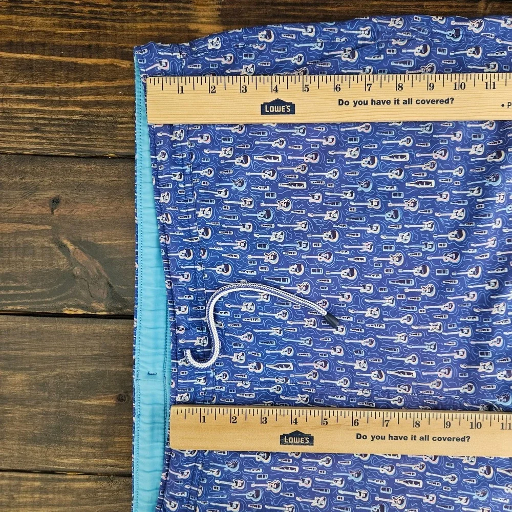 Peter Millar Men's Swimming Shorts Draw String Guitar Print about 2XL‎